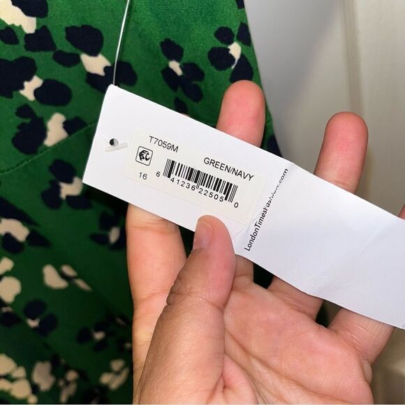 NWT LONDON TIMES Plus Size Elbow Sleeve Midi Dress women’s size 16 - Picture 6 of 9